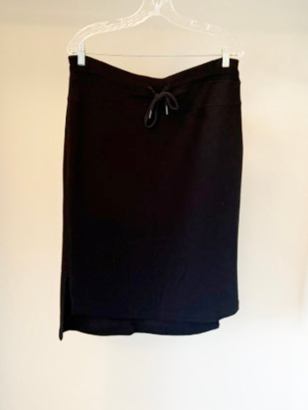 Athleta Tie-Waist Jersey Side Slit Skirt, Black, Size L